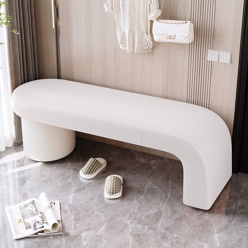 Entryway Seating Bench | Solid Wood Frame | Cat-Scratch Leather