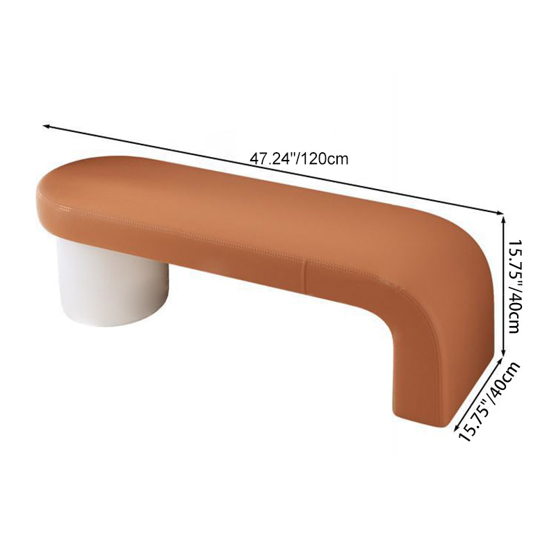 Entryway Seating Bench | Solid Wood Frame | Cat-Scratch Leather