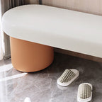 Entryway Seating Bench | Solid Wood Frame | Cat-Scratch Leather
