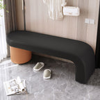 Entryway Seating Bench | Solid Wood Frame | Cat-Scratch Leather