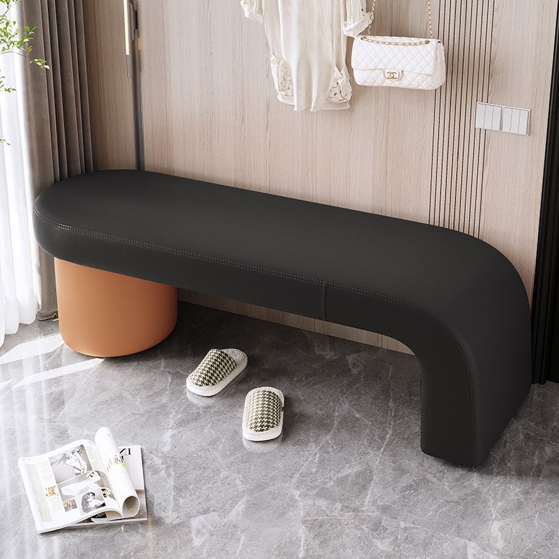 Entryway Seating Bench | Solid Wood Frame | Cat-Scratch Leather