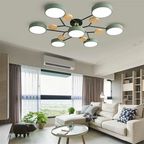Modern Flush Mount Ceiling Light with Wood Accents – Elegant Design