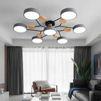 Modern Flush Mount Ceiling Light with Wood Accents – Elegant Design