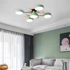 Modern Flush Mount Ceiling Light with Wood Accents – Elegant Design