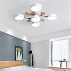 Modern Flush Mount Ceiling Light with Wood Accents – Elegant Design