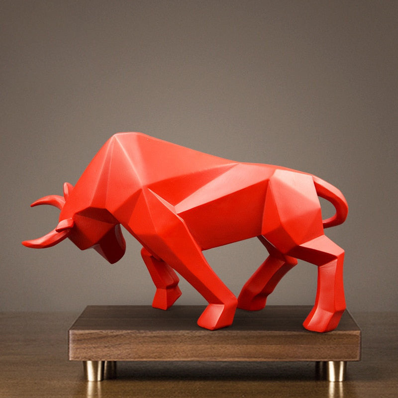 Decorative Resin Bull Statue – 12.6 Inch Art Figure