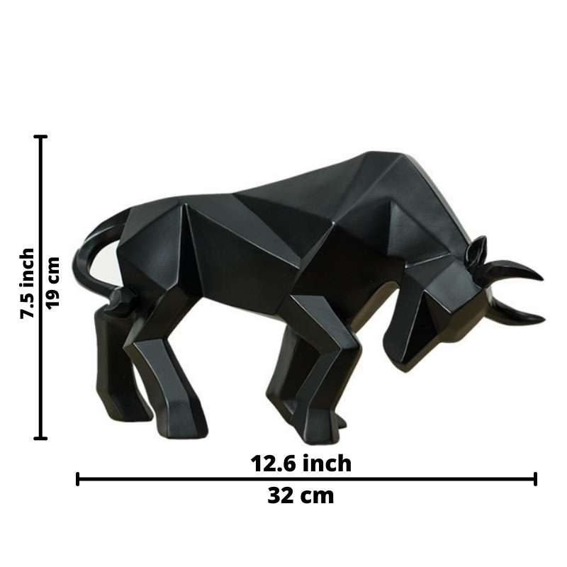 Decorative Resin Bull Statue – 12.6 Inch Art Figure