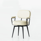 360° Swivel Home Office Chair in Oil Wax Leather and Jacquard Fabric