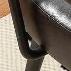 360° Swivel Home Office Chair in Oil Wax Leather and Jacquard Fabric