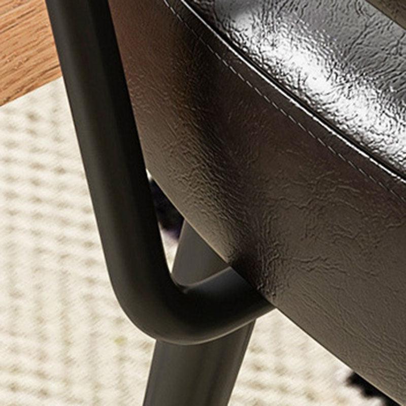 360° Swivel Home Office Chair in Oil Wax Leather and Jacquard Fabric