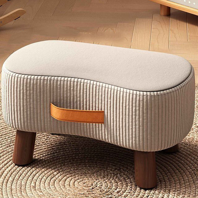 Portable Ottoman Footstool with Solid Wood Frame and Tech Fabric – Versatile Home Accessory for Living Room and Bedroom