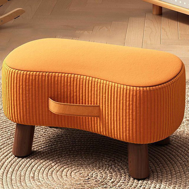 Portable Ottoman Footstool with Solid Wood Frame and Tech Fabric – Versatile Home Accessory for Living Room and Bedroom