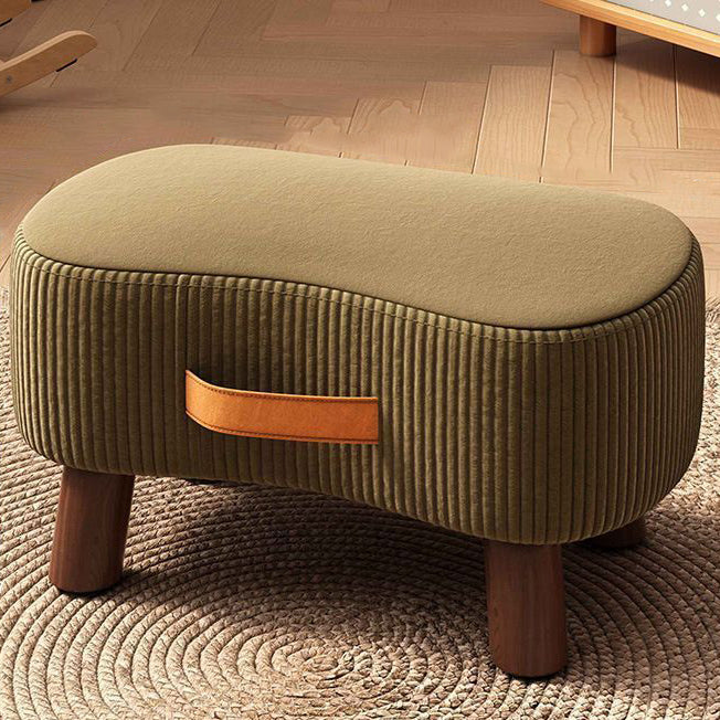 Portable Ottoman Footstool with Solid Wood Frame and Tech Fabric – Versatile Home Accessory for Living Room and Bedroom