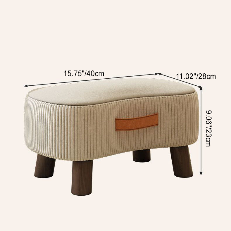 Portable Ottoman Footstool with Solid Wood Frame and Tech Fabric – Versatile Home Accessory for Living Room and Bedroom
