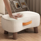 Portable Ottoman Footstool with Solid Wood Frame and Tech Fabric – Versatile Home Accessory for Living Room and Bedroom