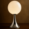 Elegant Glass Globe Lamp with Modern Metal Base