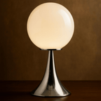 Elegant Glass Globe Lamp with Modern Metal Base