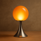 Elegant Glass Globe Lamp with Modern Metal Base