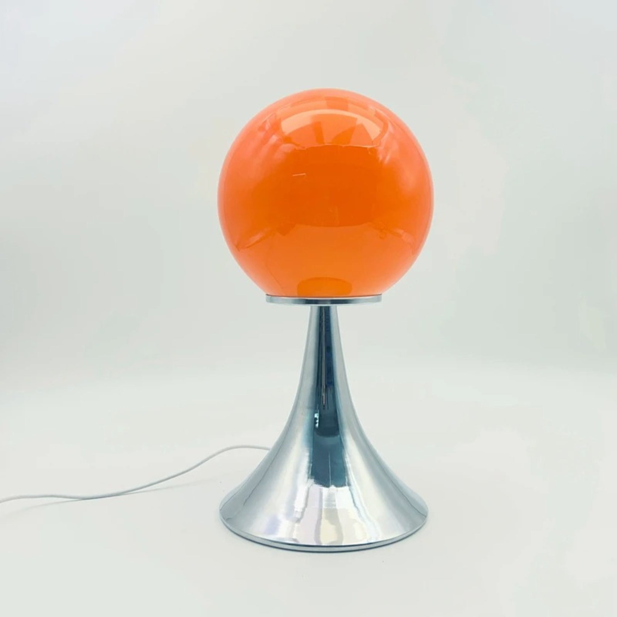 Elegant Glass Globe Lamp with Modern Metal Base
