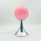 Elegant Glass Globe Lamp with Modern Metal Base