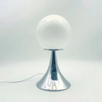Elegant Glass Globe Lamp with Modern Metal Base