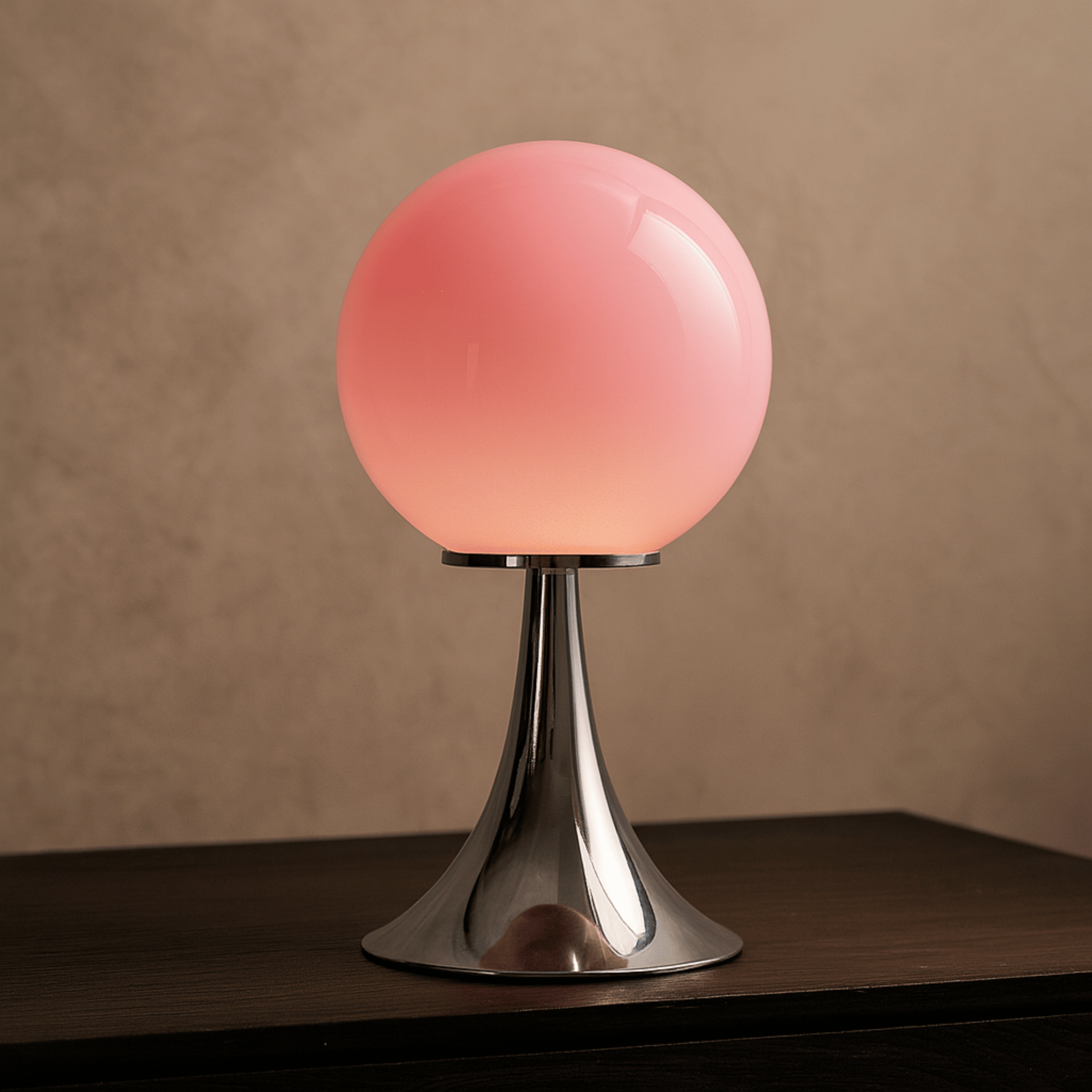 Elegant Glass Globe Lamp with Modern Metal Base