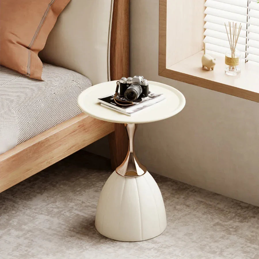 Scandinavian Minimalist Side Table with Storage Rack - Nordic Lotus Style