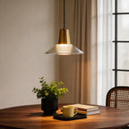 Adjustable Cord Glass Pendant Light – 5W Warm White LED Fixture