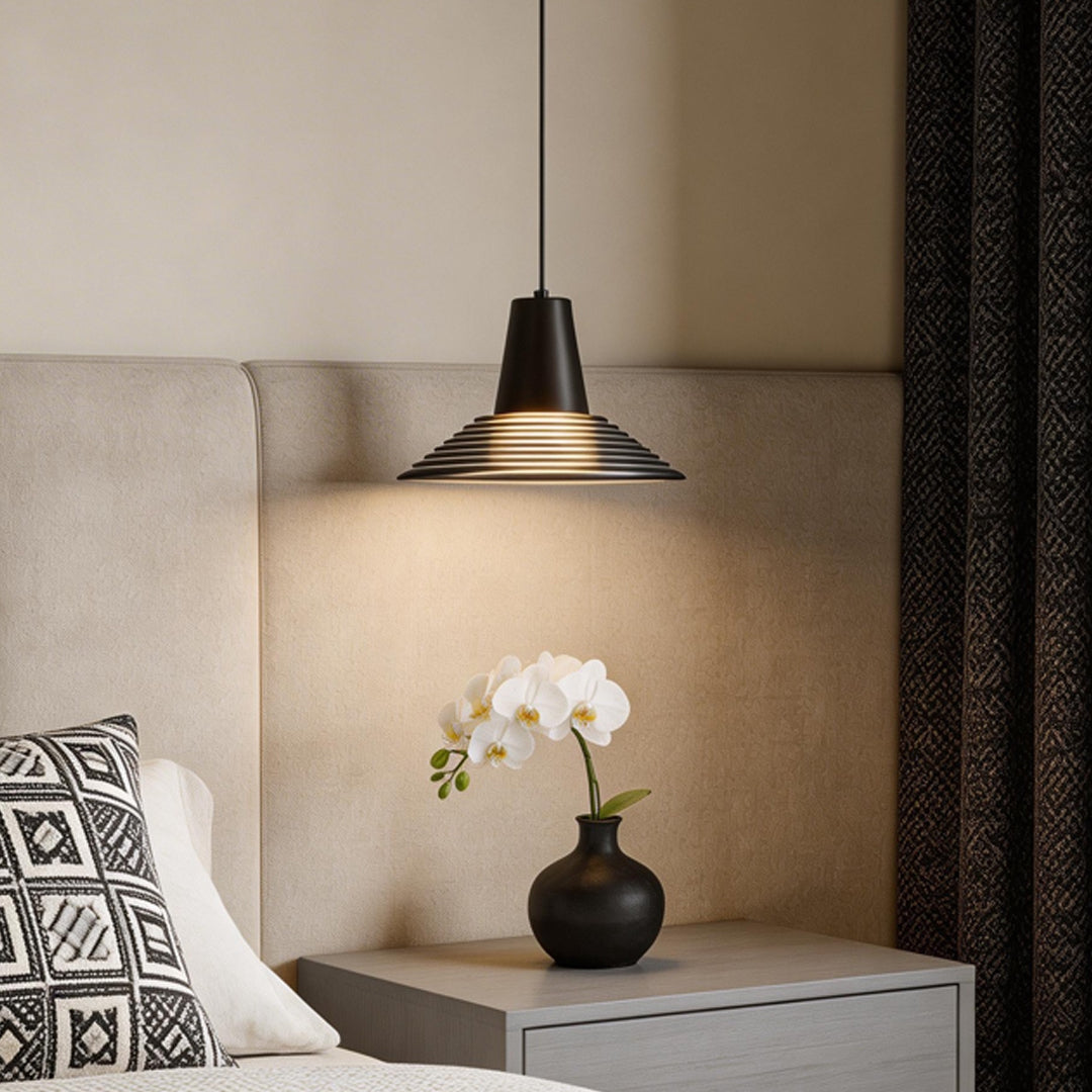 Adjustable Cord Glass Pendant Light – 5W Warm White LED Fixture