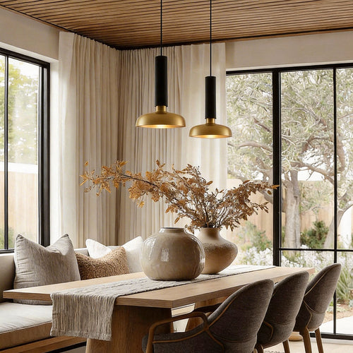 Adjustable 12W LED Pendant Light with Wood Finish – Nordic Minimalist Design