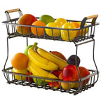Elegant Dual-Layer Fruit and Vegetable Holder