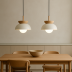 Wooden Dome Pendant Light in Nordic Style