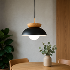 Wooden Dome Pendant Light in Nordic Style