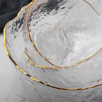 Glass Serving Bowls with Gold Trim – Scandinavian Design