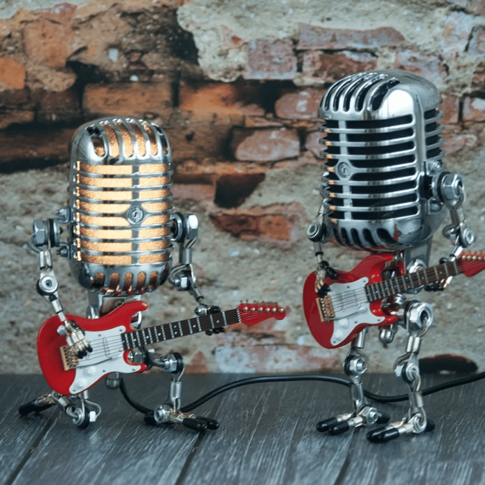 Retro-Inspired LED Microphone Table Lamp