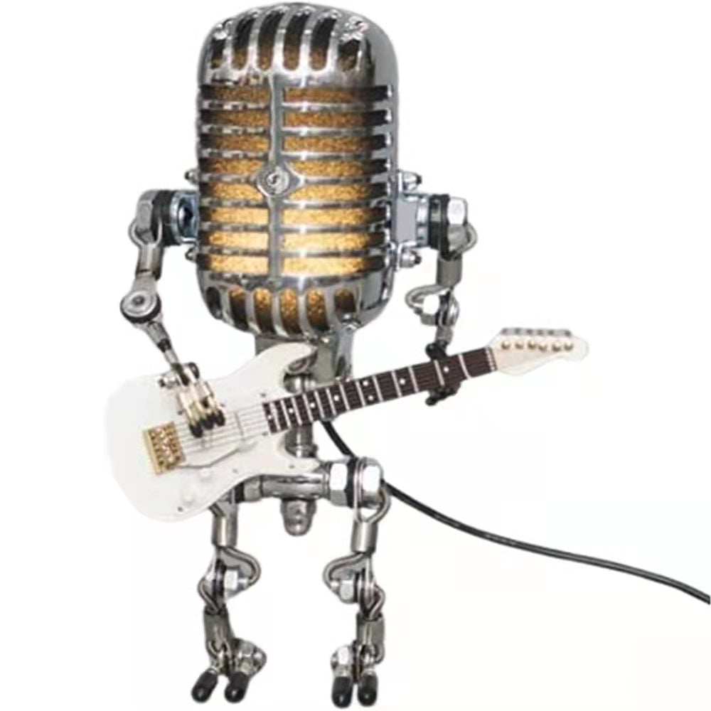 Retro-Inspired LED Microphone Table Lamp