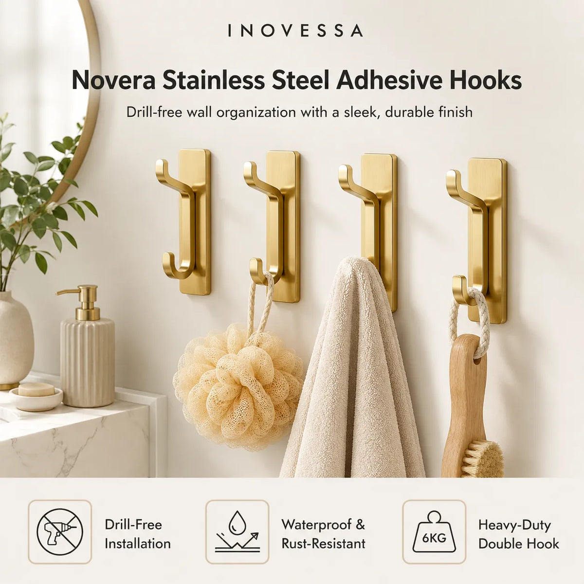 Stainless Steel Wall Hooks for Effortless Organization