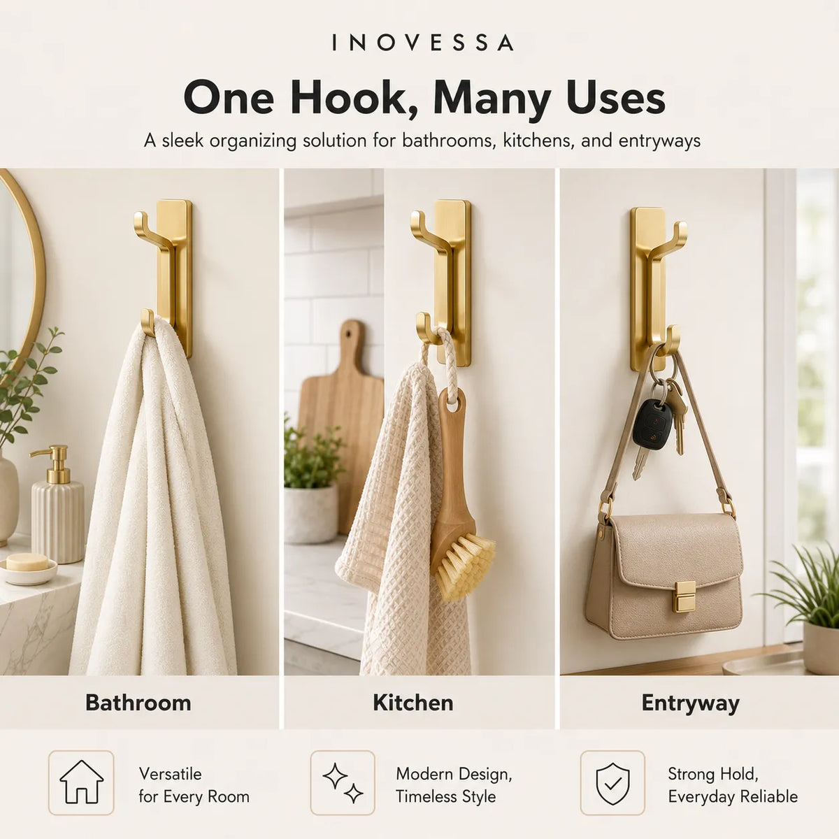 Stainless Steel Wall Hooks for Effortless Organization