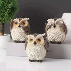 Charming Owl Trio with Unique Expressions