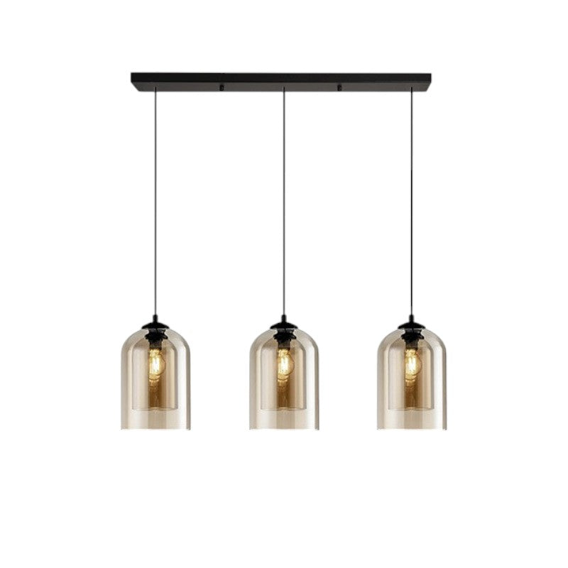 Modern Kitchen Island Light with Tinted Glass Shade