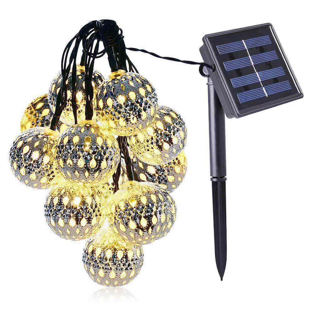 String Lights for Garden with Decorative Ball Lanterns Powered by Solar