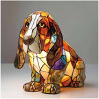 Dog-Themed Stained Glass Table Lamp for Animal-Inspired Decor