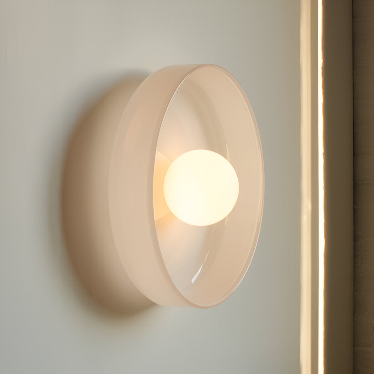 Ceiling and Wall Light Fixture with Central Glass Globe Design