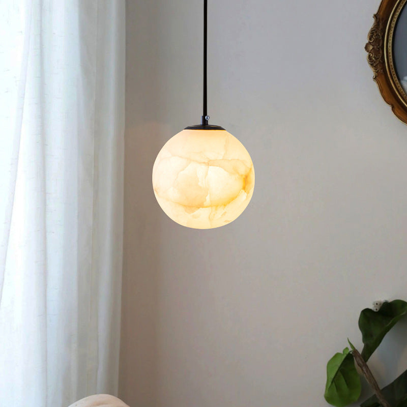 Round Marble Hanging Light Fixture