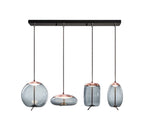 Pendant Light with Smoked Glass in Rose Gold Finish