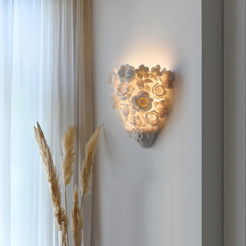 Ceramic Wall Lamp with Minimalist Flower Design