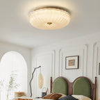 Ceiling Light with Flush Mount – Rippled Glass Design