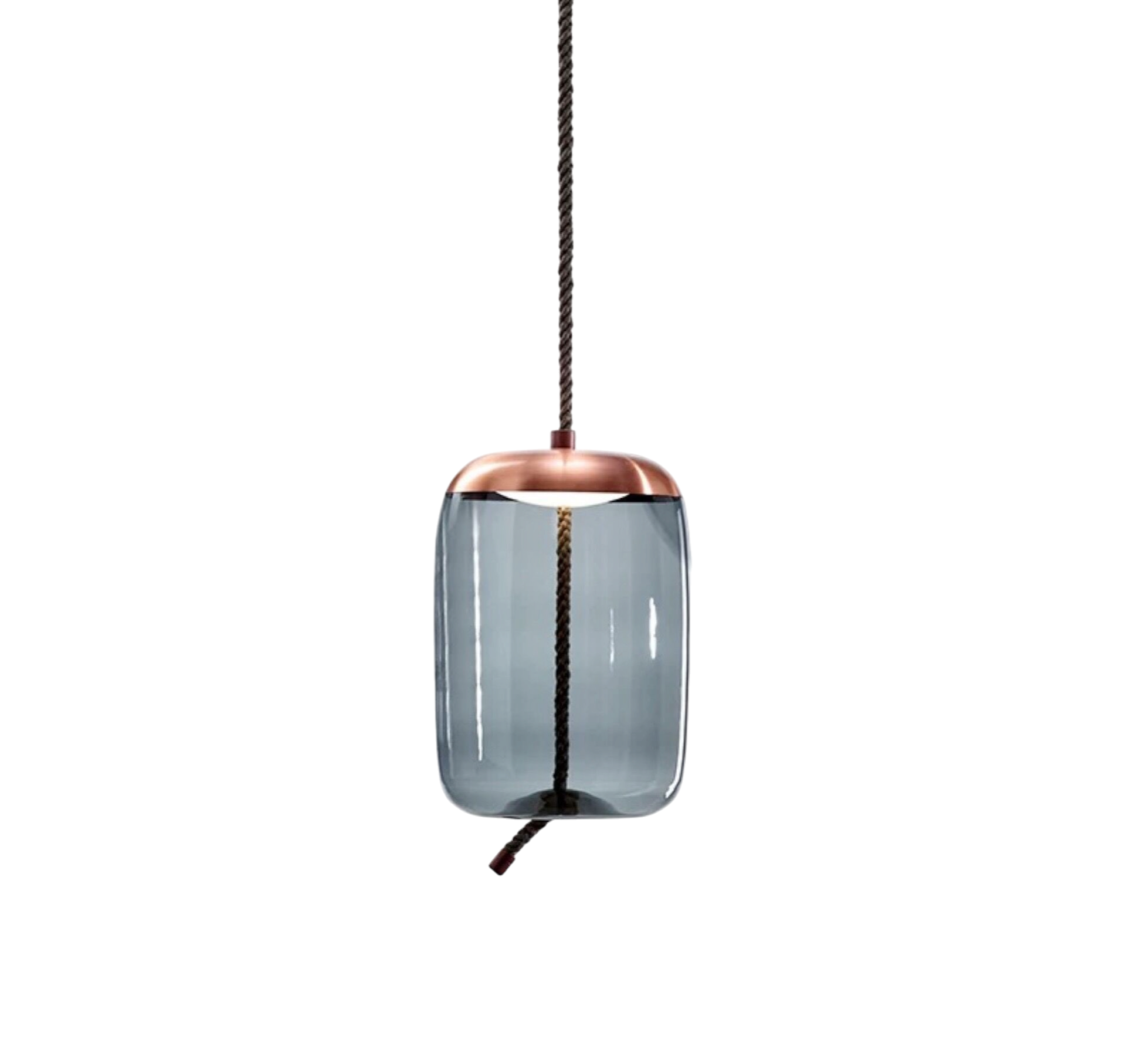 Pendant Light with Smoked Glass in Rose Gold Finish
