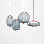 Pendant Light with Smoked Glass in Rose Gold Finish
