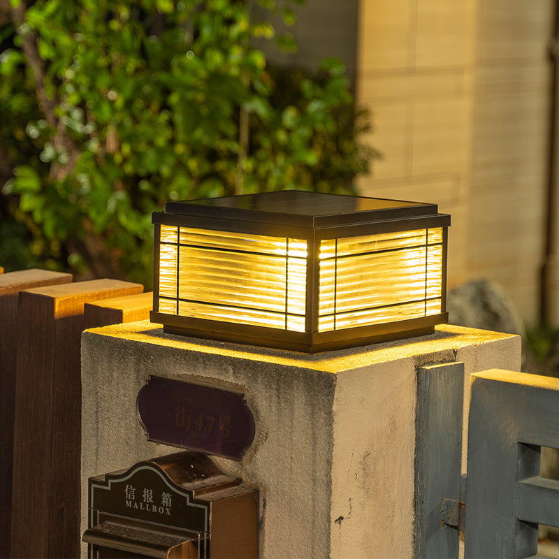 Post Light for Landscape with Solar Power Lantern